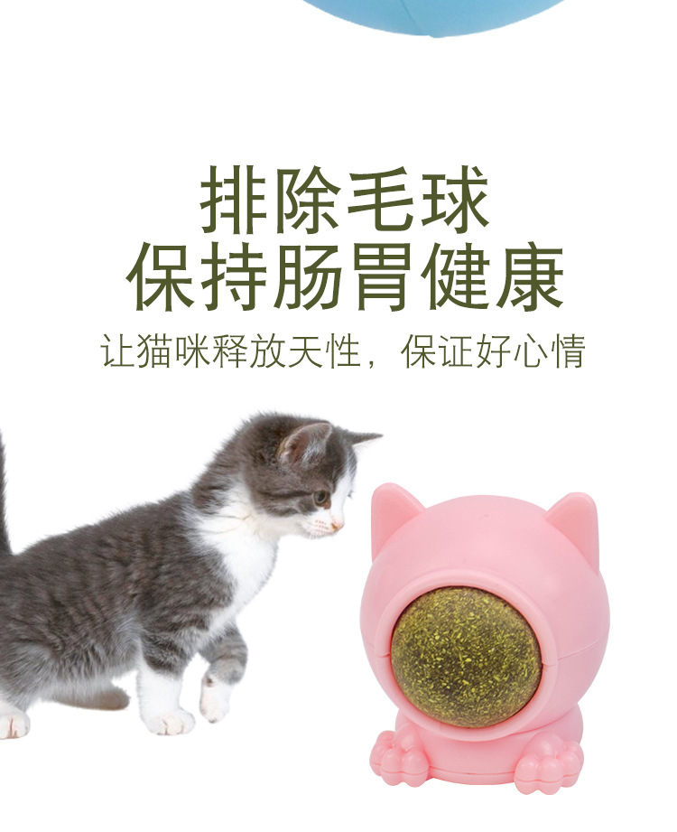 宠物猫用品猫玩具 磨牙洁齿逗猫木天蓼磨牙球 旋转舔舔乐猫薄荷球详情9