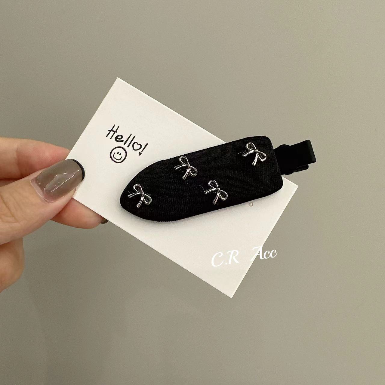 韩国东大门新款无痕小铲子发夹2024新款秋季黑色小夹子侧边刘海夹详情3