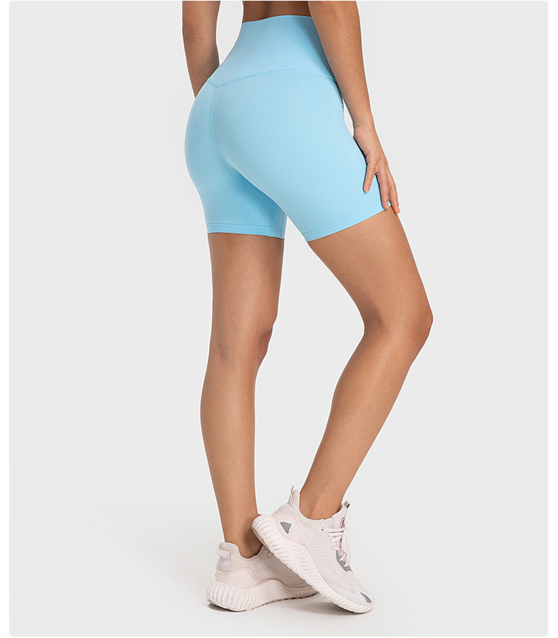 New nude-feel, no-embarrassment line solid color yoga shorts, double-sided brushed tight elastic sports and fitness three-inch pants for women pic 36