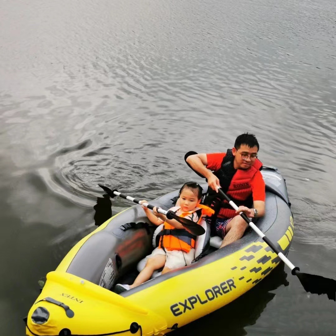 intex68307 double-person inflatable raft, water play and assault boat, outdoor inflatable fishing boat pic 2