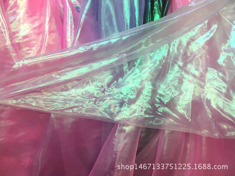 Polyester fabric, flat seven-color yarn, laser fabric, clothing, hair accessories, puffy skirt, background shooting, headscarf, net, gauze fabric pic 3