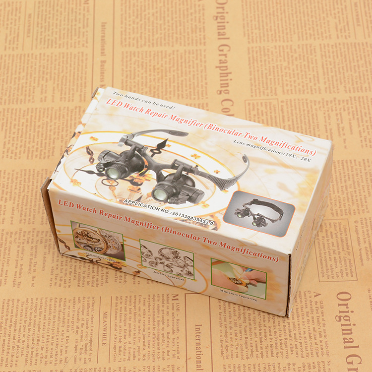 Yiwu Jinghui Factory Direct Sales 9892G1 with lamp head, eyeglass-style magnifying glass, replaceable lenses, high-definition acrylic electronic watch repair, jewelry appraisal, antiques and jade pic 4