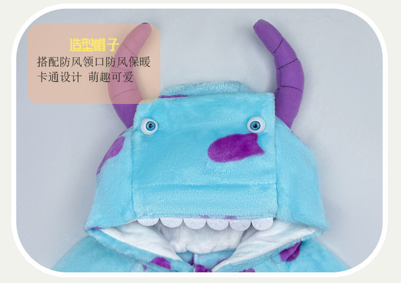 跨境新生婴儿衣服春秋宝宝连体衣法兰绒保暖可爱超萌居家连体睡衣详情12