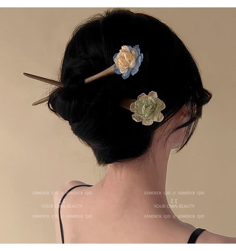 Dried flower hairpin, new Chinese-style high-end hairpin, wooden hairpin for women, ancient-style Hanfu headwear, Chinese-style walking hairpin pic 16