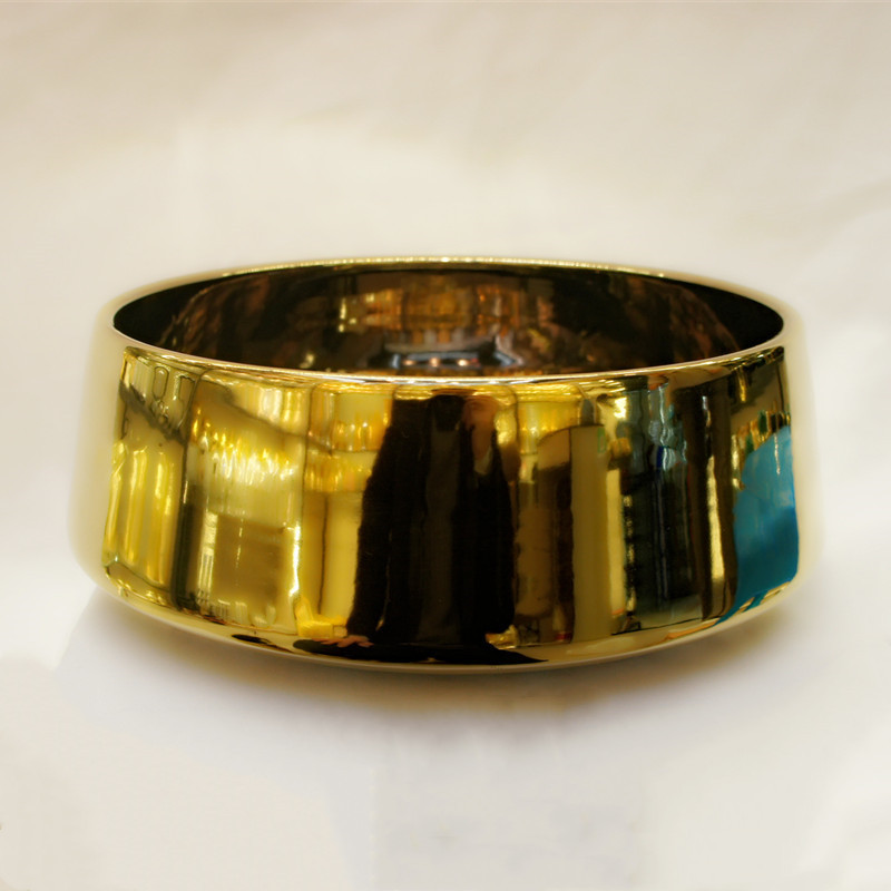 Simple golden, light luxury, new Chinese style, European style, fashionable and fresh, ceramic creative electroplated flower pot, handicraft flower pot pic 12