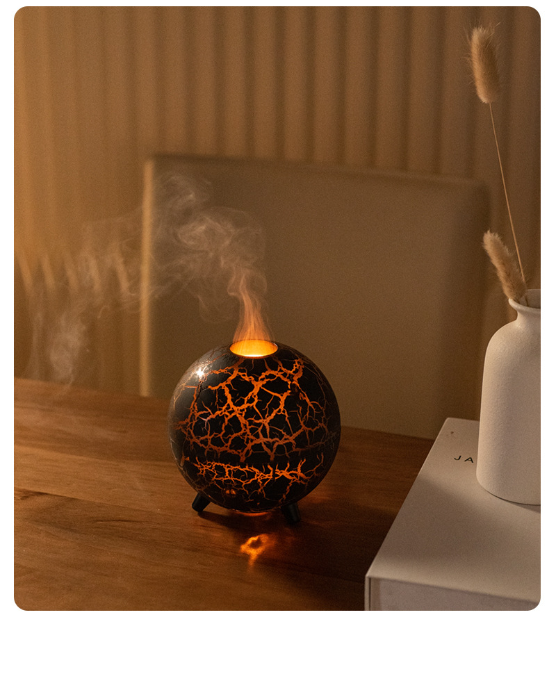 24年新款香薰机火焰裂纹投影加湿器空气净化器小型香氛机详情18