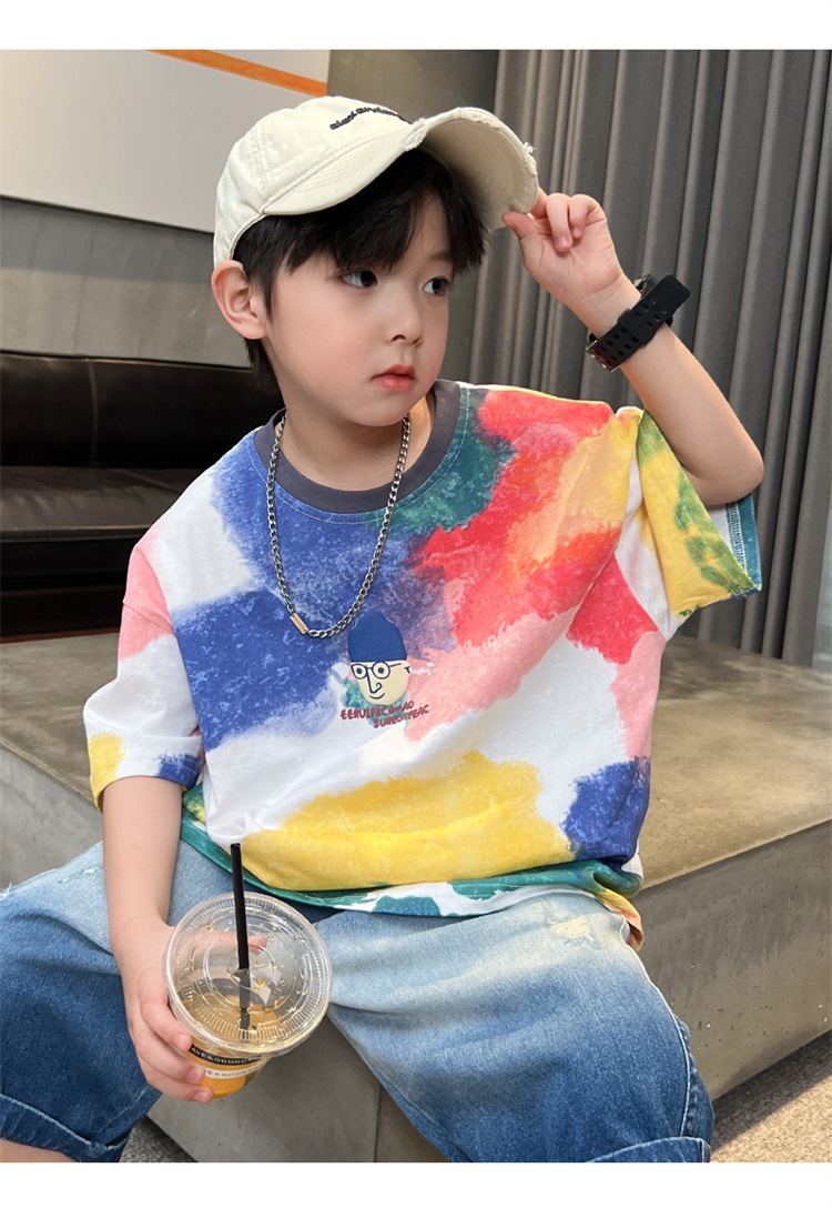 儿童装男童夏装T恤纯棉短袖2024新款中大童夏季男孩夏款潮牌上衣t详情6