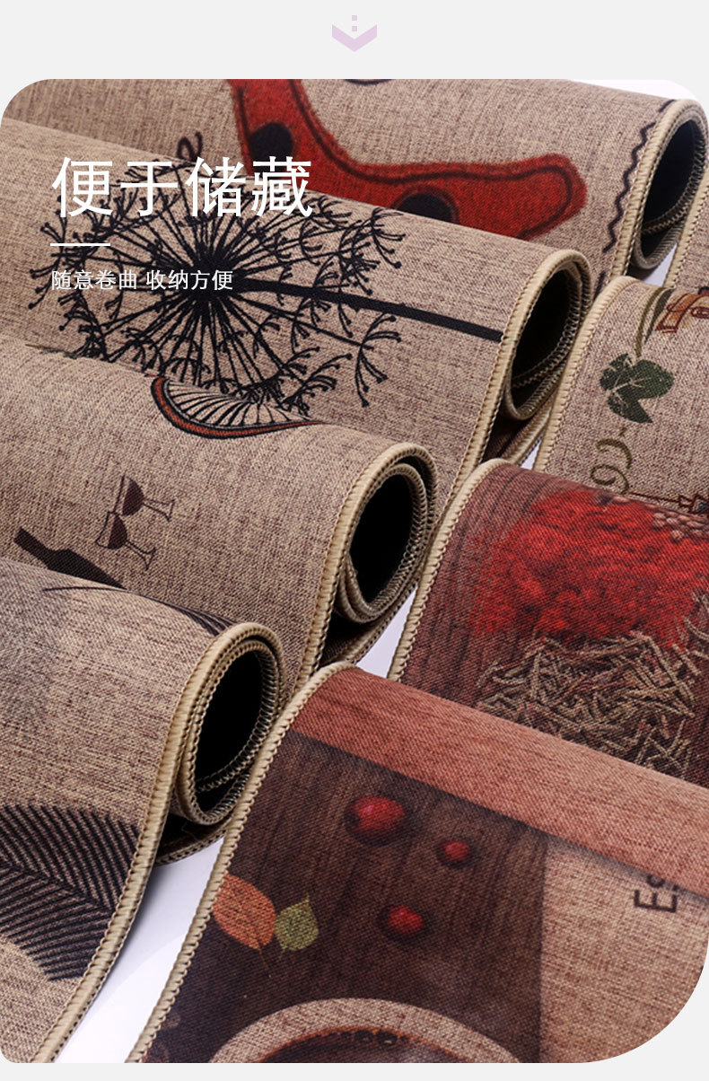 Japanese-style linen kitchen MATS, natural rubber bathroom anti-slip MATS, door MATS, bathroom and toilet anti-slip absorbent foot MATS pic 6