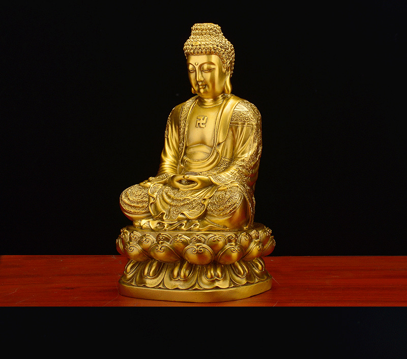 纯铜三宝佛像释迦牟尼阿弥陀佛药师佛摆件工艺品佛堂供奉掌柜推荐详情17