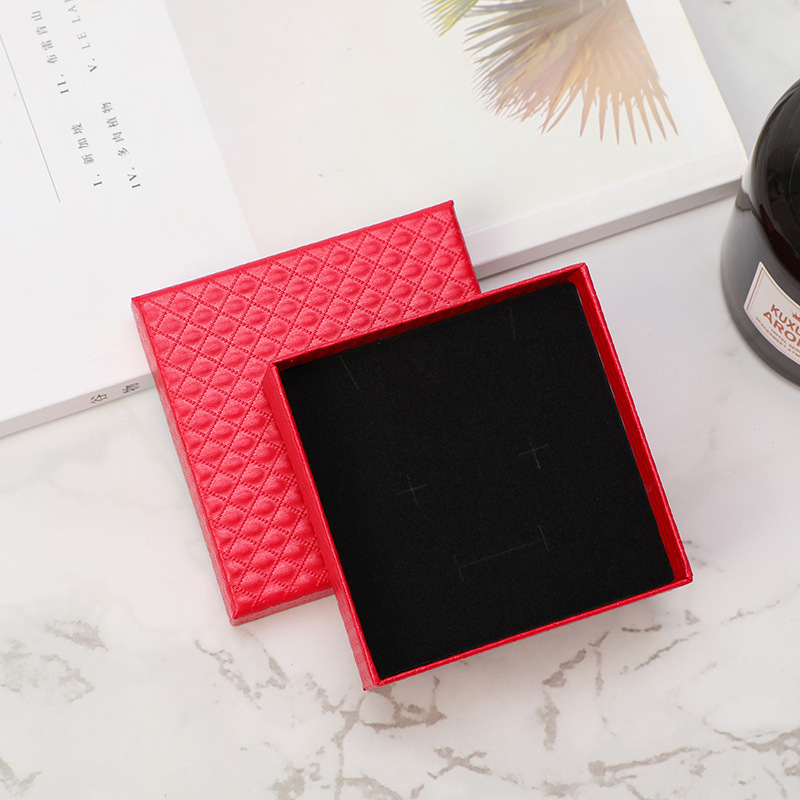 Wholesale of hot-selling diamond-patterned jewelry packaging boxes, bracelets, necklaces, rings, top and bottom covers, and accessory storage boxes pic 10