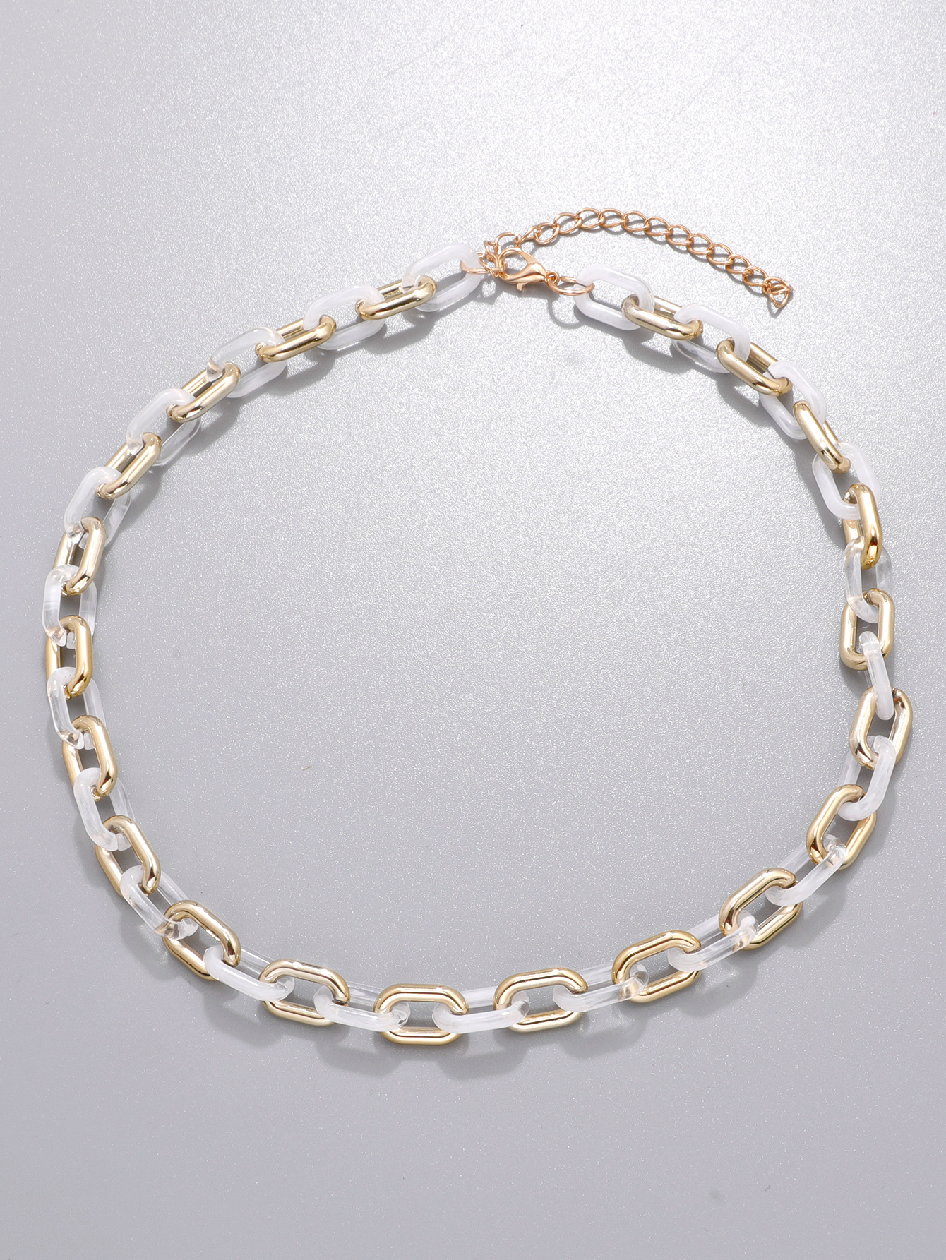 Cross-border source fashion necklace, hip-hop European and American popular street style, colorful acrylic texture necklace pic 9