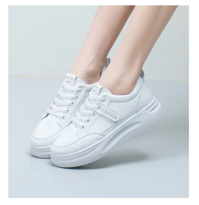 2024爆款春秋季轻便小白鞋皮面增高软底女士透气厚底运动休闲鞋女详情13