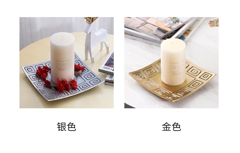 现货批发欧式蜡烛垫方形回纹复古烛台创意家居客厅桌面装饰蜡烛盘详情6