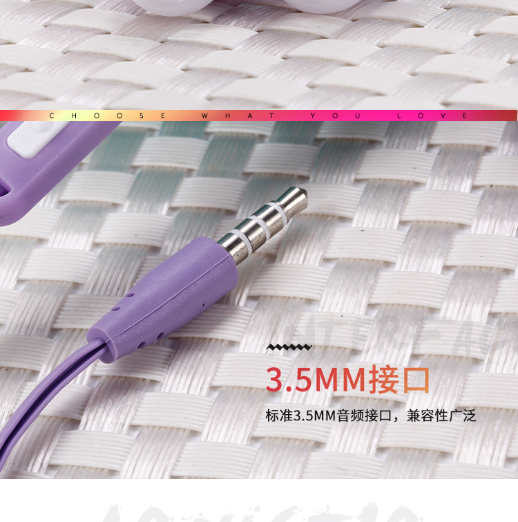 The manufacturer wholesals new cartoon wired in-ear headphones in candy-colored macaron storage cases and student mobile phone headphones pic 10