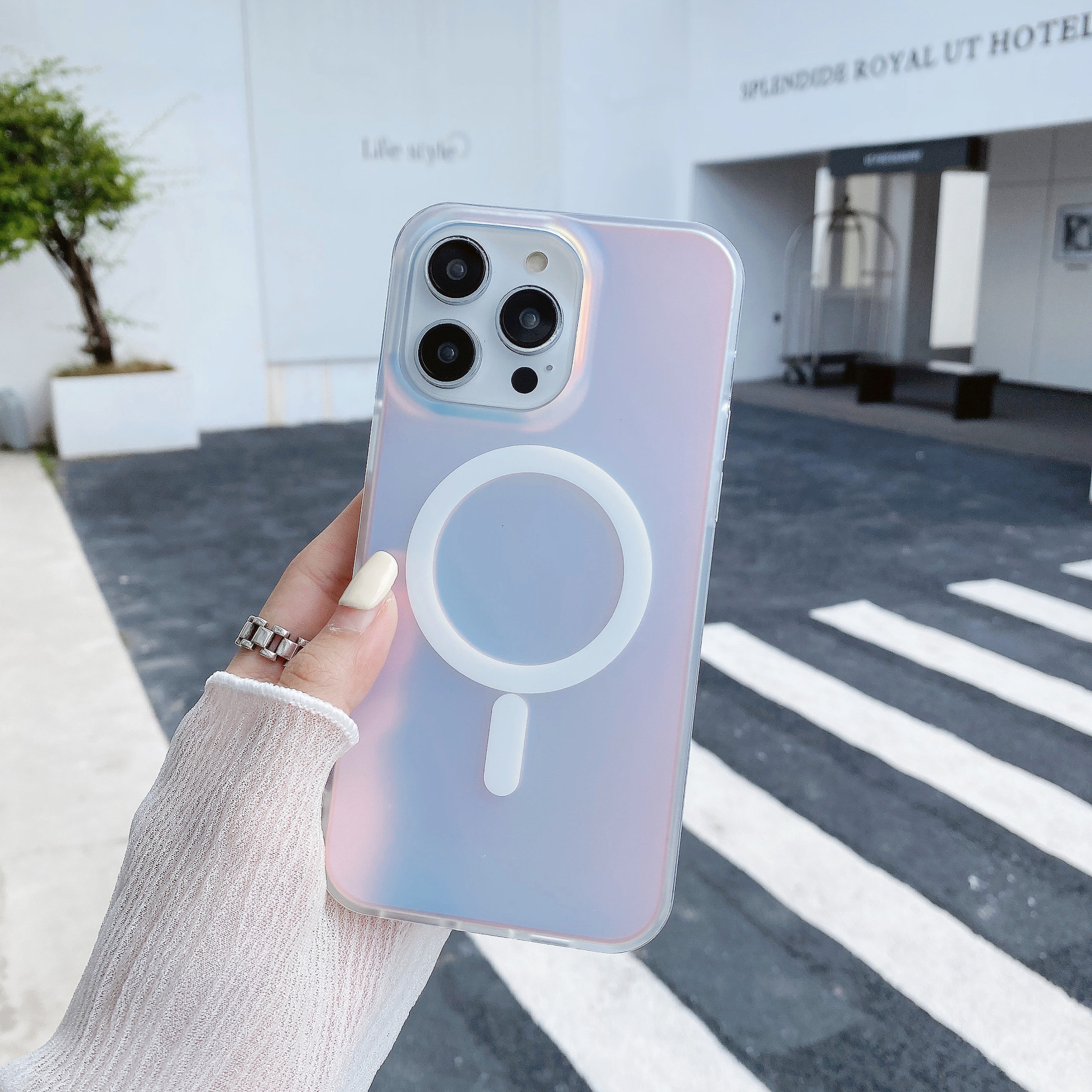 JT magnetic phone case for iPhone 15, laser iPhone 14 Pro Max, colorful chameleon 11, matte case 13 pic 11