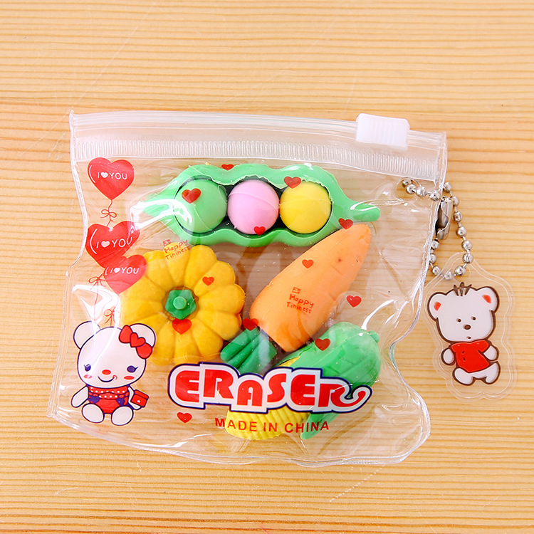 Zipper bag animal fruit cake, Christmas eraser, student prize, student eraser wholesale pic 7