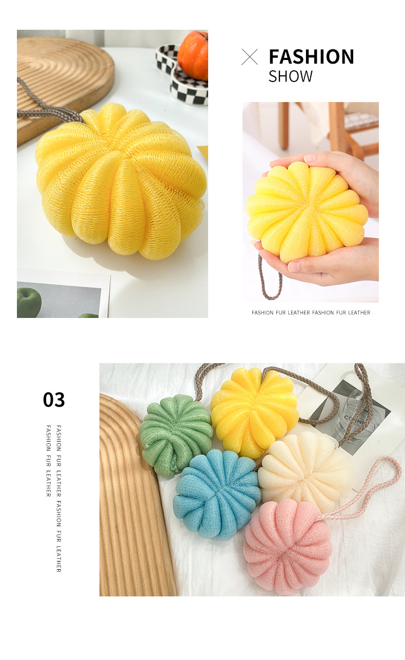 [LOVELY HOME] [holing jia] fuente fabricante 50g dibujos animados calabaza grande bola de baño toalla de baño bola de baño suave no dispersa bola de baño al por mayor pic 11
