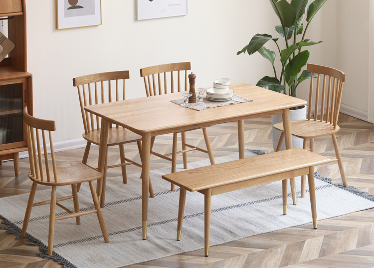 批发北欧全实木餐桌椅橡木现代简约小户型日式方桌家用长方形饭桌详情26