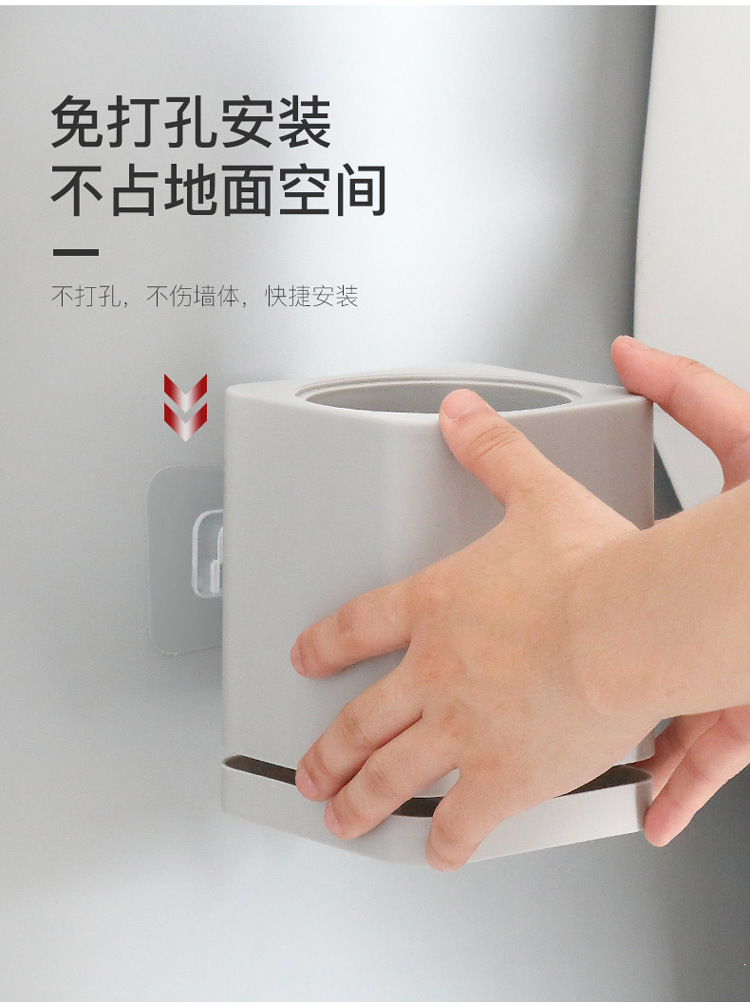 马桶刷家用塑料长柄马桶刷子免打孔壁挂落地带底座马桶刷清洁套装详情4