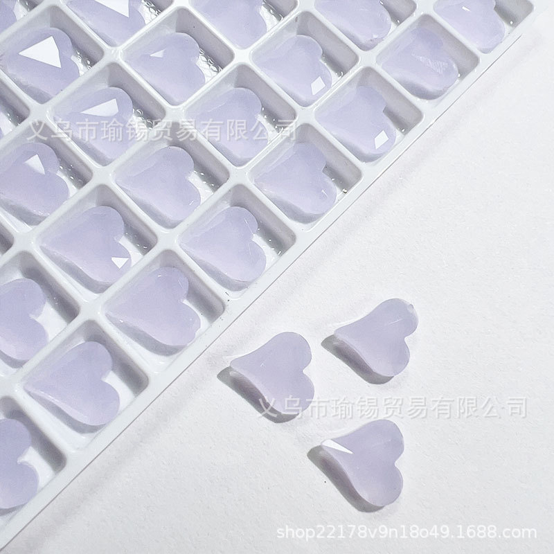 K9高品12X13mm玉面歪心星空透钻饰品Diy美甲配件美拉德桃心梧州钻详情10