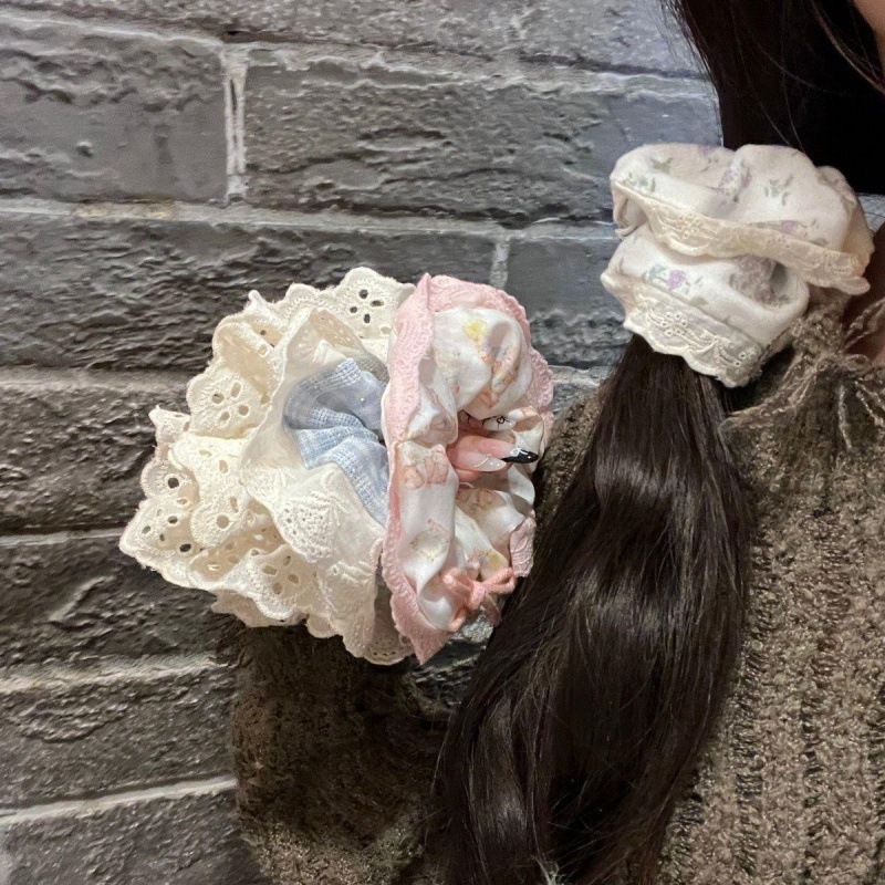 韩版ins大肠发圈高颜值网红蕾丝发饰高级感可爱发饰扎头发头饰女详情3