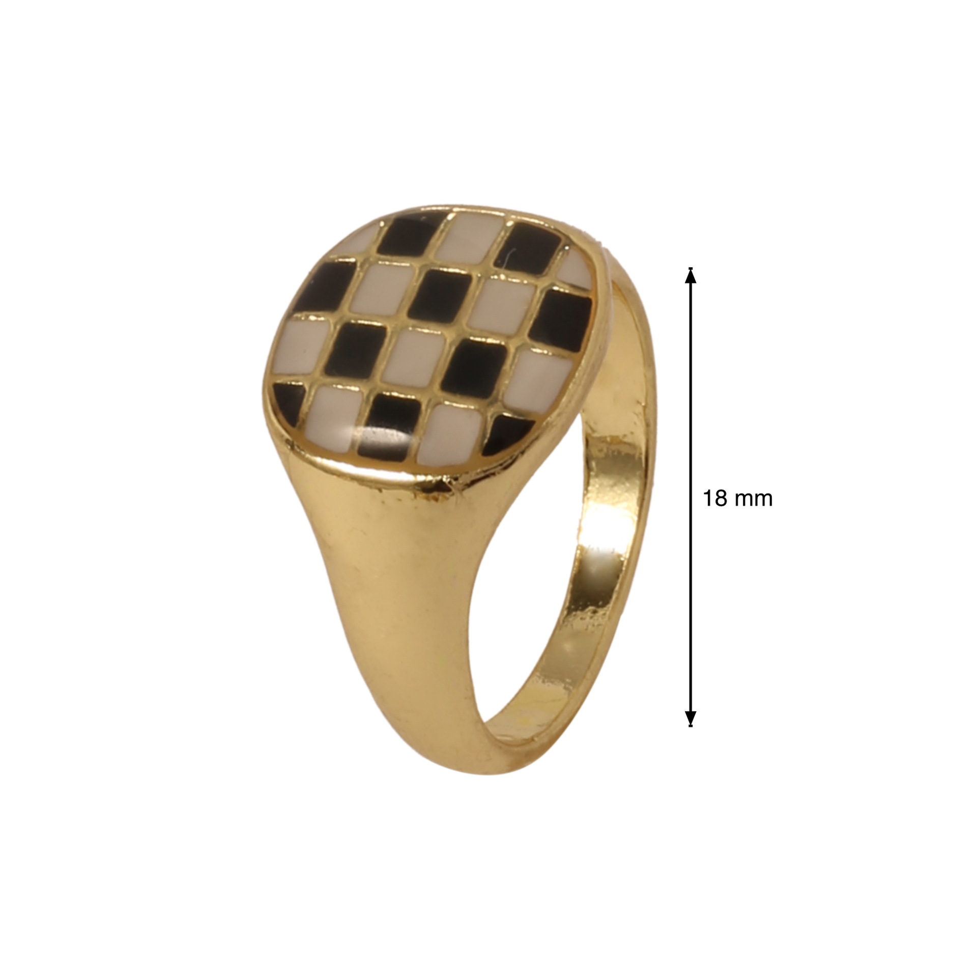 A niche checkerboard pattern ring for women with a Faoulang design sense, an oil-dripping and personalized open ring for men, factory direct sales pic 6