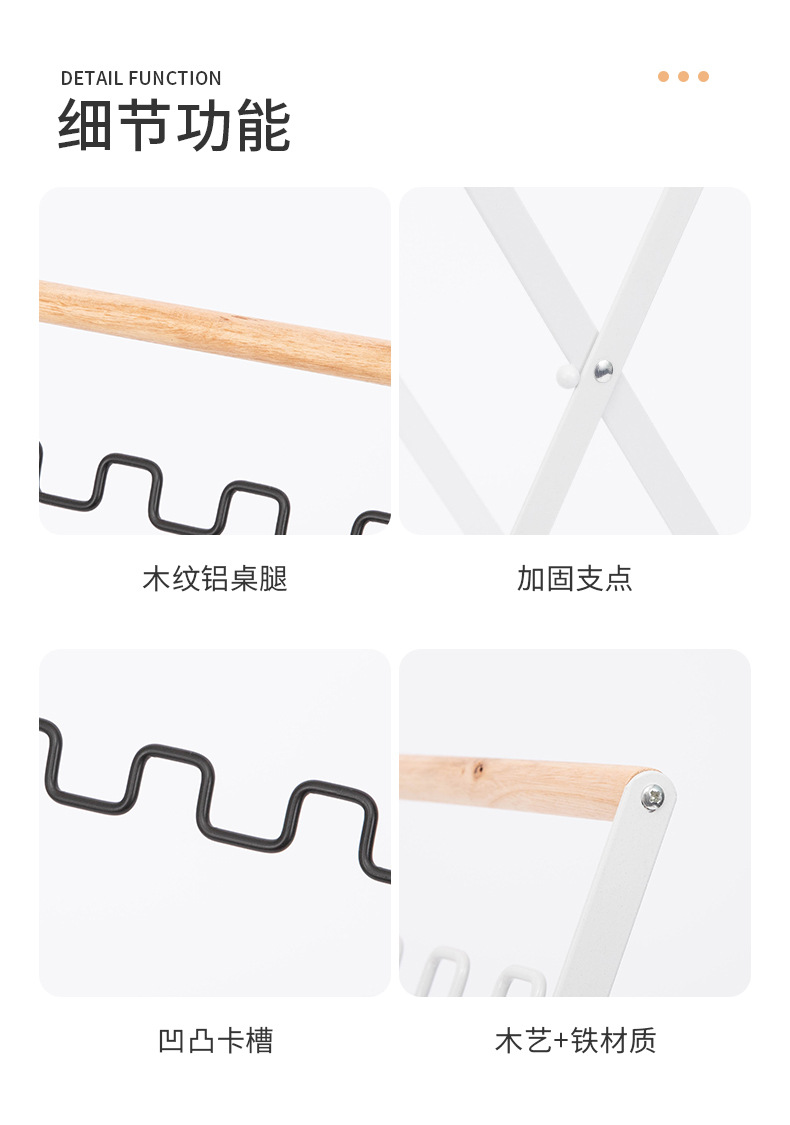 Outdoor garbage rack, foldable camping household garbage rack, sundries rack, kitchen storage rack, bracket, wooden handle garbage rack pic 11