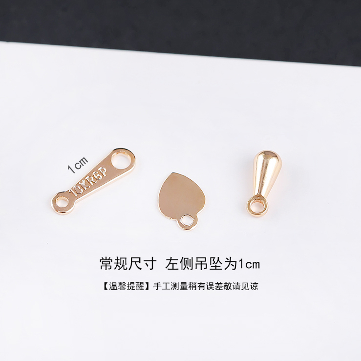 14k gold-plated tail chain small pendant, heart pendant, extended chain tail pendant, diy handmade small heart water drop pendant pic 4