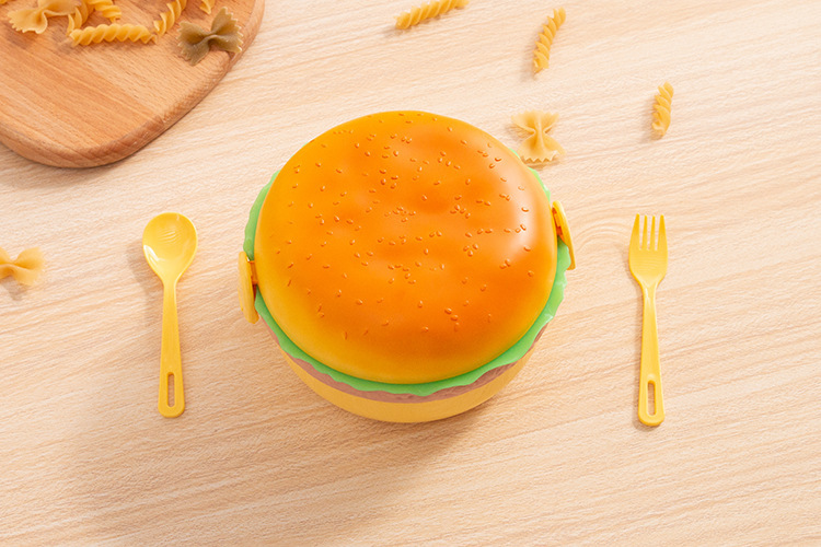 迷你创意汉堡便当盒小红书同款三层可爱搞怪便携学生外带水果餐盒详情14