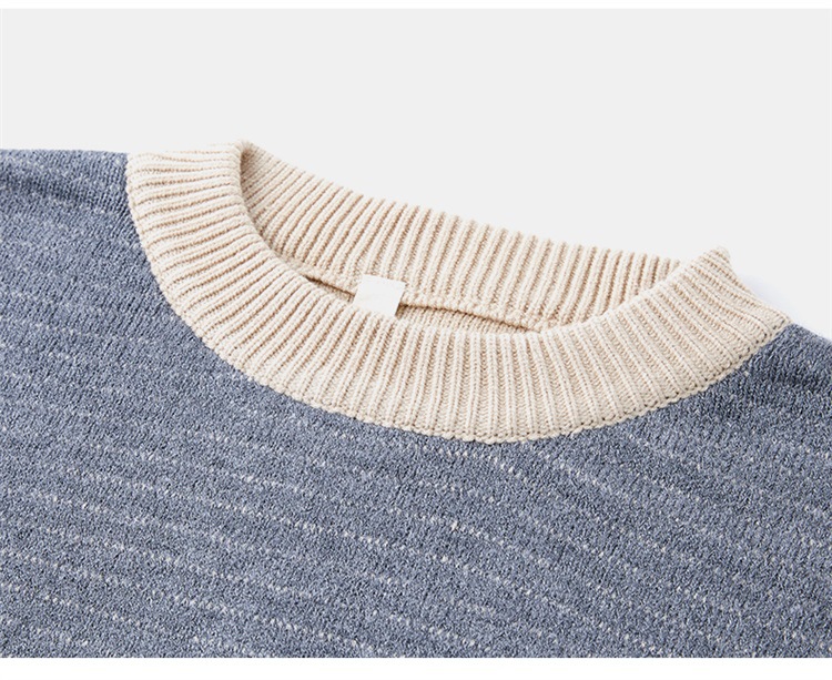 圆领毛衣男士2023新款休闲百搭宽松慵懒风秋冬季加厚潮牌针织衫详情9