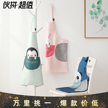 Customized thickened denim canvas aprons for foreign trade, waterproof household kitchen work, hairdressing aprons, and logo printing pic 12