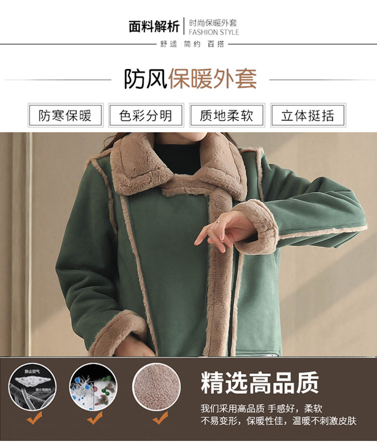 New mid-length cotton-padded jackets for women in winter, with thickened cotton-padded clothes made of deerskin, lambskin and fleece pic 8