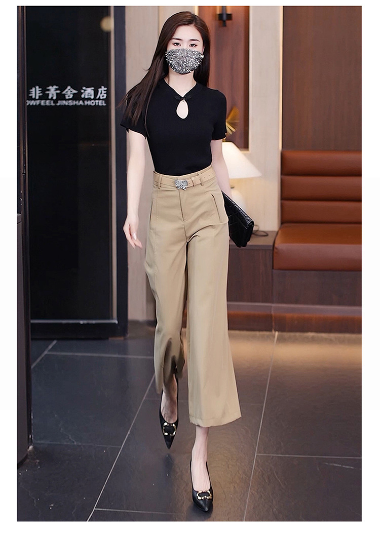 天丝棉九分裤女2024夏季新款高腰显瘦休闲裤直筒宽松西装阔腿裤子详情16