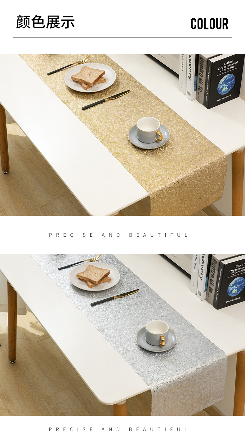 pvc hollowed-out table flags, gold-embossed placemats, heat-insulating table MATS, red silk Western placemats for cross-border Amazon restaurants pic 5