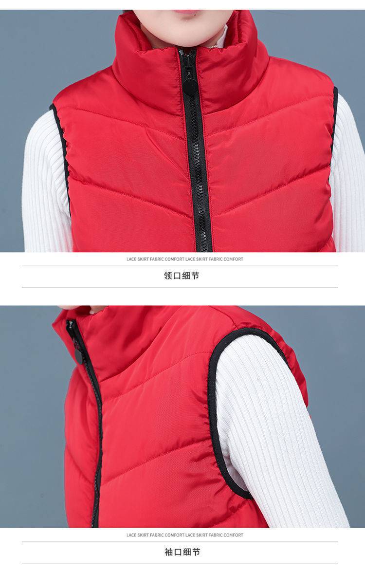 羽绒棉坎肩马甲女2022新款洋气流行时尚马夹女短款外搭叠穿小马甲详情6