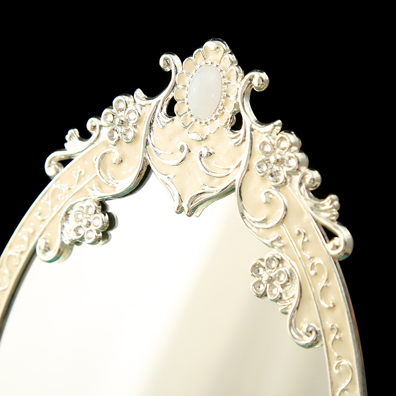 Nordic light luxury metal mirror, desktop double-sided makeup mirror, home retro princess mirror, desktop dressing mirror, beauty mirror pic 7