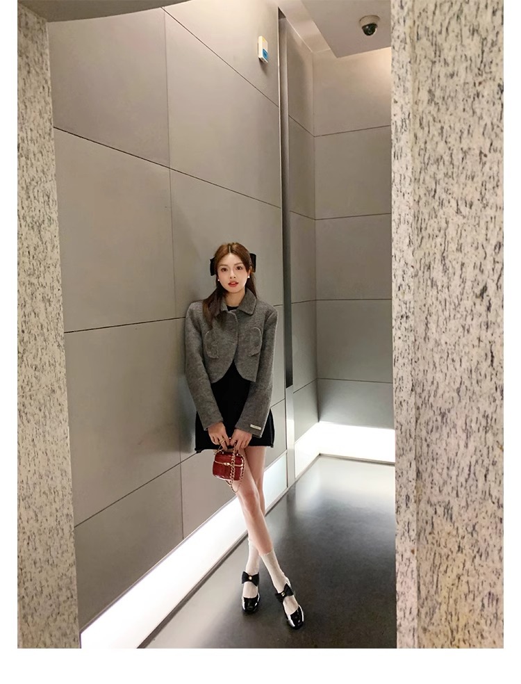 葡萄妈蝴蝶结玛丽珍鞋女法式高跟鞋真皮女鞋小香风粗跟制服皮鞋女详情50