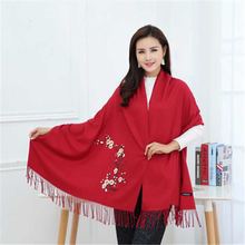 韩版秋冬季加厚女士格子围巾长款保暖仿羊绒流苏围巾披肩厂家批发详情43