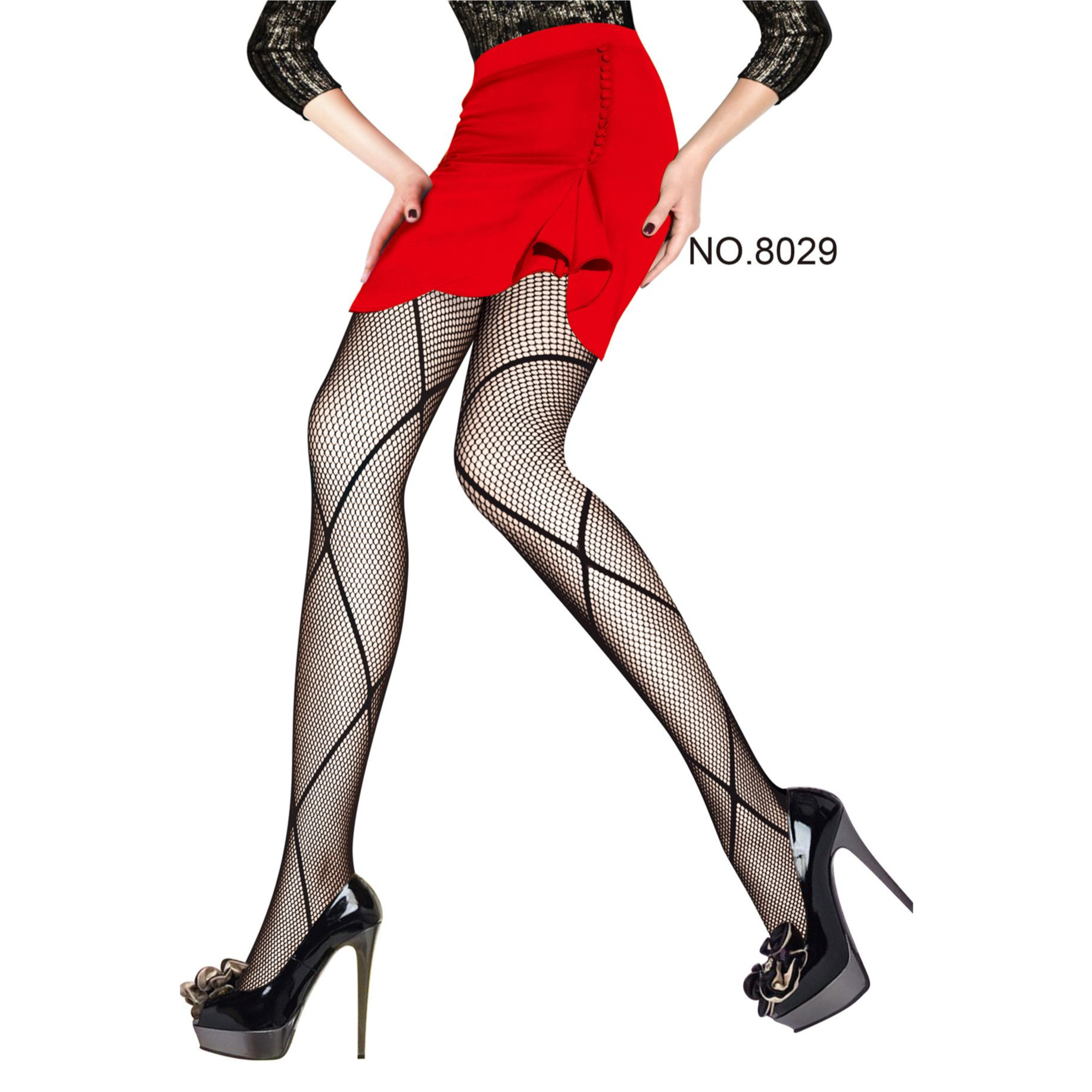 Cross-border special sexy tits medias medias telaraña cráneo red de pesca jacquard malla calcetines cientos de patrones disponibles pic 19