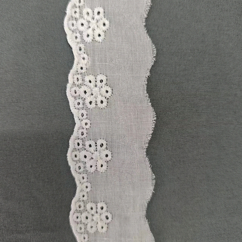 Wholesale of cotton embroidered lace, hollowed-out lace, embroidered skirt hem, clothing accessories, milk silk, perforated, barcode 2.5 pic 36