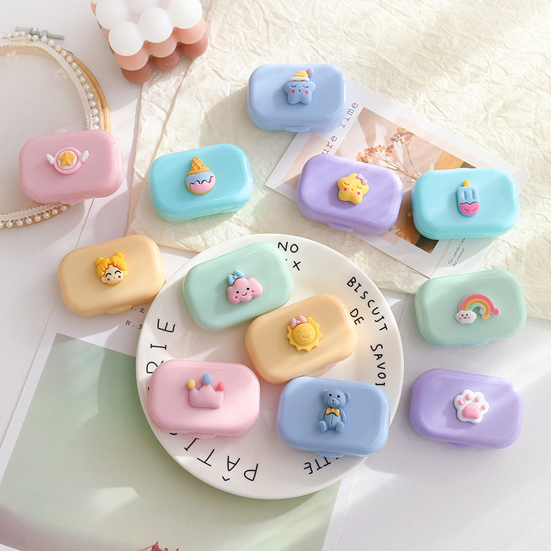 Cartoon portable contact lens case, ins mini myopia care box, companion box, colored contact box, glasses storage box, exclusively for export. Exclusively for export pic 31