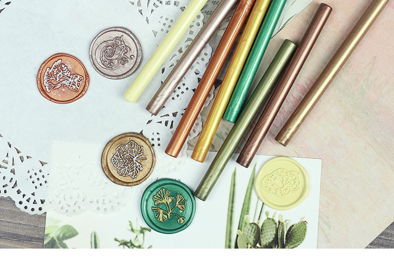 圆形火漆小蜡棒小蜡片68色信封封口封详情24