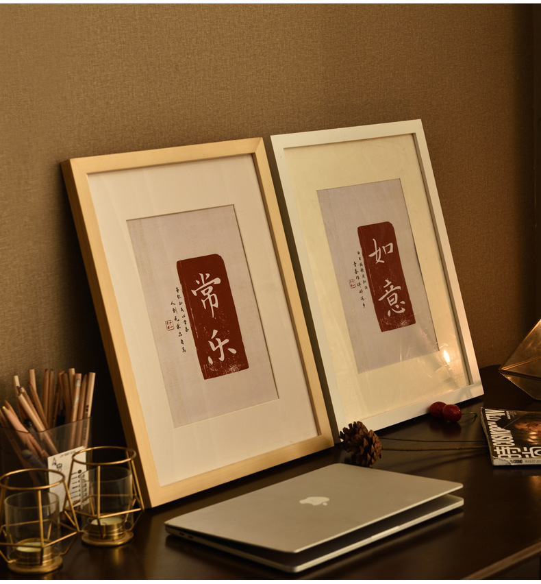 实木相框A4 A3 4开8K16寸20寸24相册照片相架 挂墙画框装裱木质 桂圆干色调摆台装饰详情8