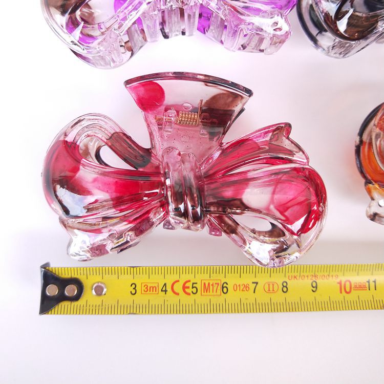2-yuan store grab clips, plastic bow grab clips, grab handles, fashionable and high-quality hair grips, colorful hair clips, 2-yuan supply pic 1