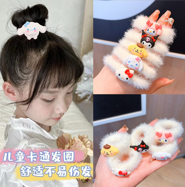 可爱高弹力儿童发绳女扎头发皮筋多巴胺米奇手工发圈女不伤发头绳详情1