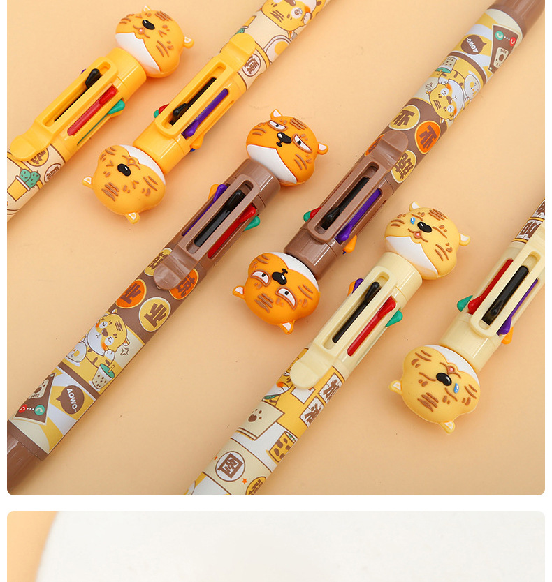 【 Zhongfan Stationery SOFUN】 Co-branded AOWO Tiger Low Center of Gravity st Head Eight-color Press Ballpoint Pen Planner pic 15