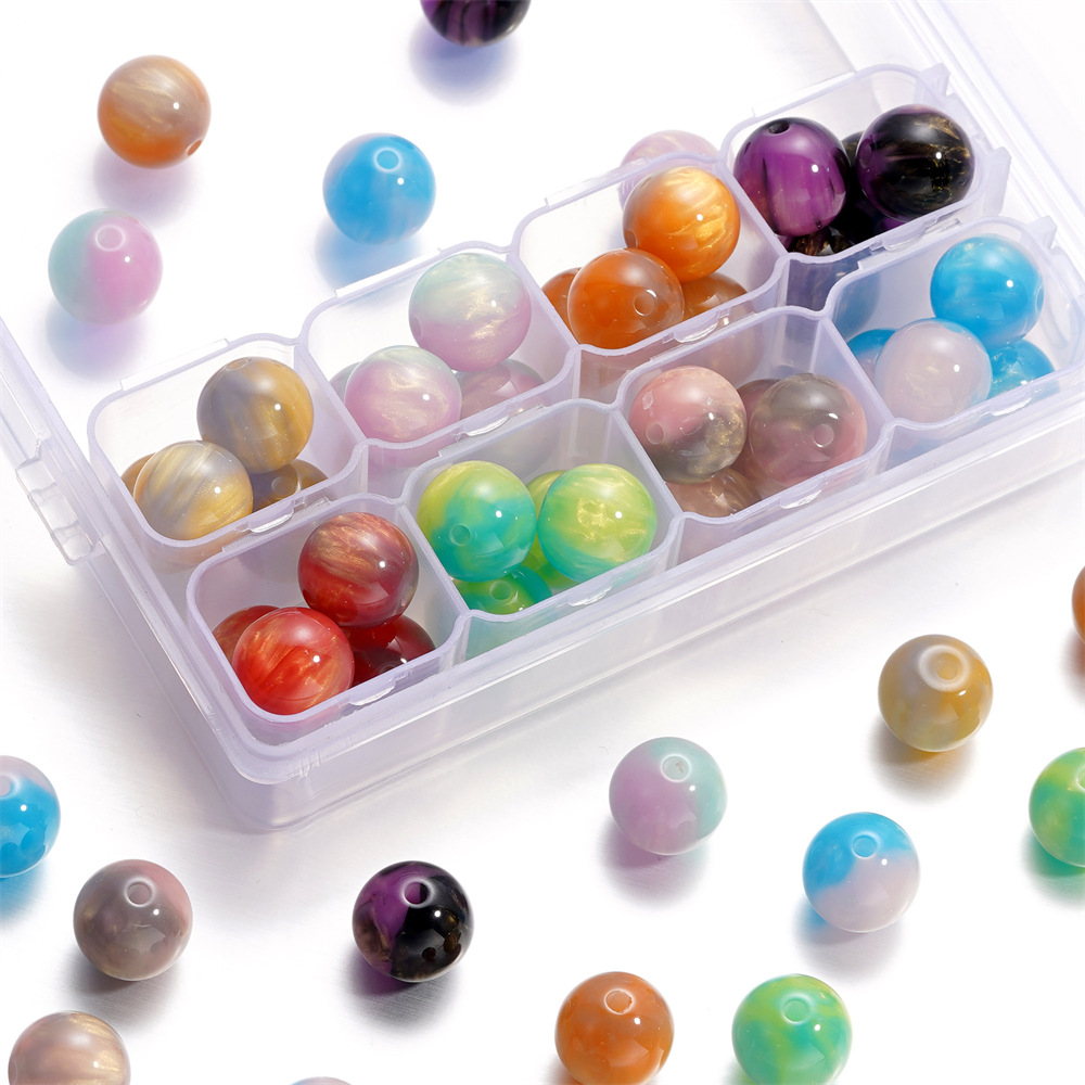 圆珠爆花10mm琉璃珠手工串珠玻璃散珠子 diy手链手串饰品配件批发详情9