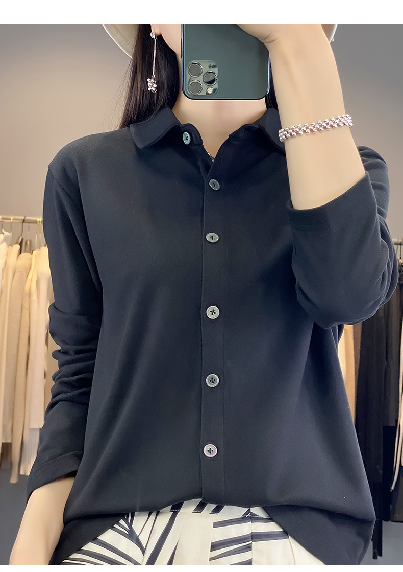24春秋双面德绒衬衫女POLO领磨毛保暖内搭开衫衬衣长袖上衣新款详情25