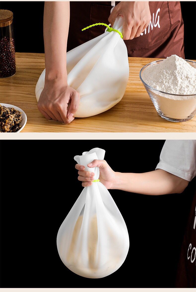 Silicone dough kneading bag and dough bag, non-sticky and fresh-keeping kitchen dough rising bag, thickened dough resting bag, multi-functional baking pic 4