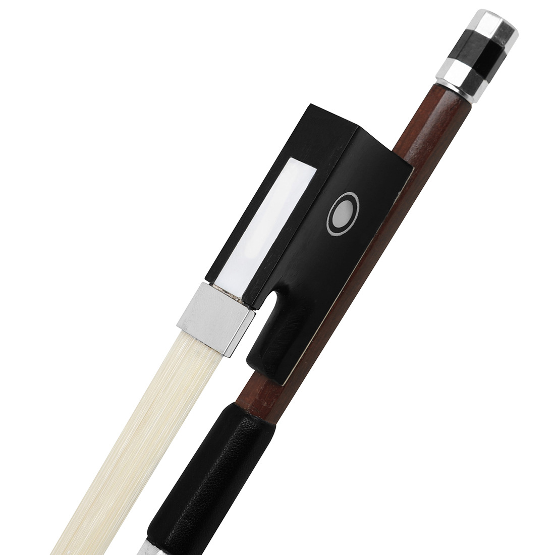 QA-18小提琴琴弓4/4巴西红木琴弓纯马尾乌木白贝银丝羊皮手托琴弓详情12